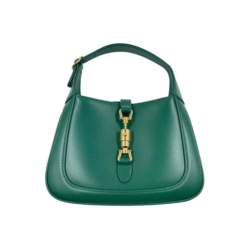 Gucci Jackie 1961 Mini Handbag in Green Leather with Adjustable Strap